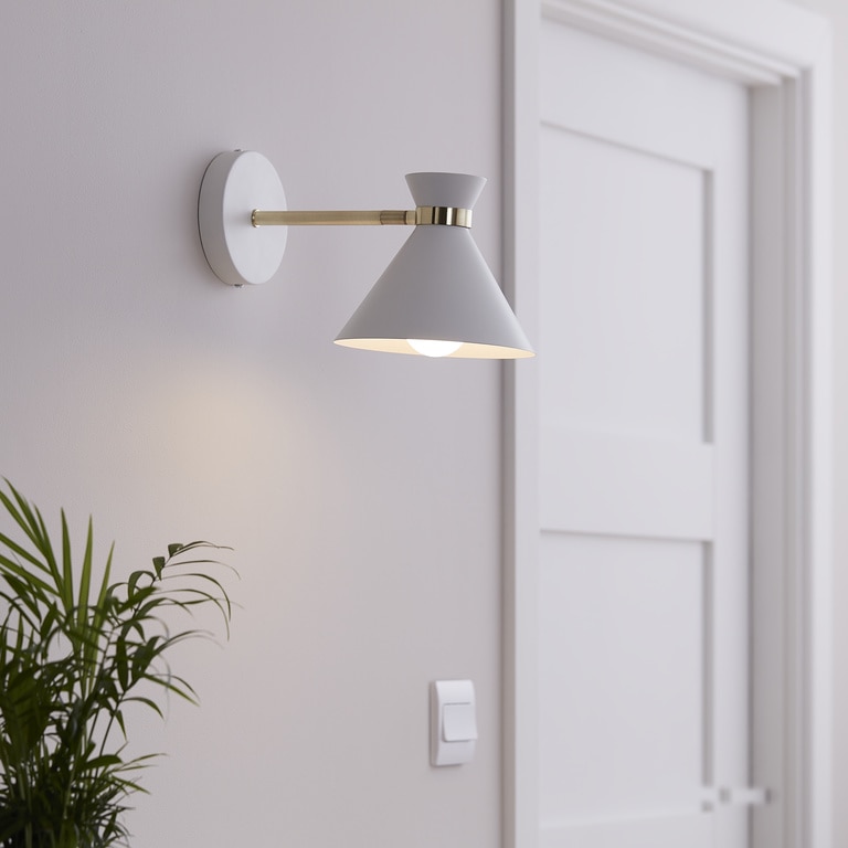 Aplica incandescent, alba, 1 bec, E27, 28 W • GoodHome Apennin