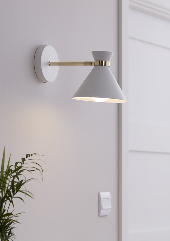 Aplica incandescent, alba, 1 bec, E27, 28 W • GoodHome Apennin