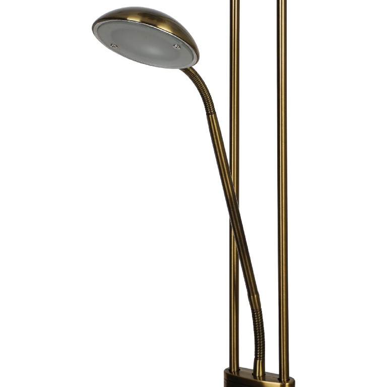 Lampadar 2 LED-uri GOODHOME Pulmoz, 15W + 4.2W, 3000K, 180 x 47 cm, metal, auriu