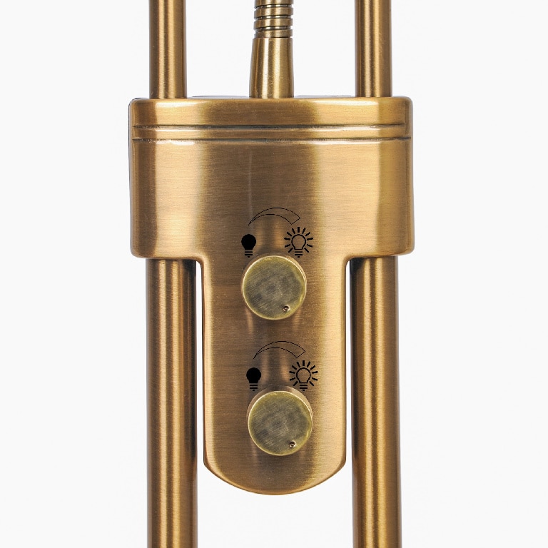 Lampadar 2 LED-uri GOODHOME Pulmoz, 15W + 4.2W, 3000K, 180 x 47 cm, metal, auriu