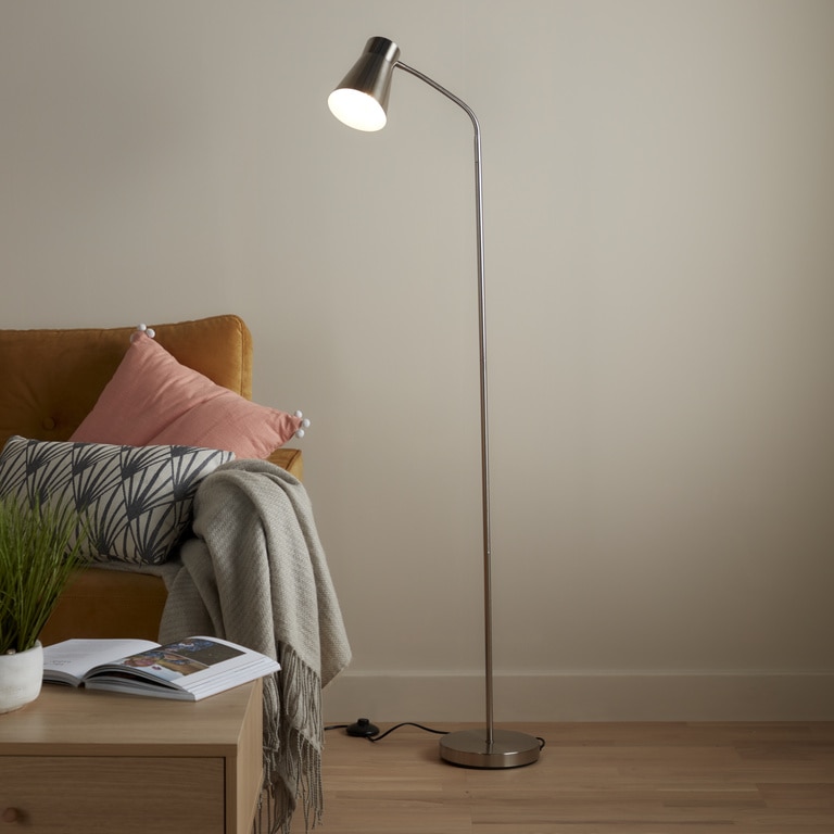 Lampadar Argintiu, E27, 10 W, 165 cm  GoodHome Hentage