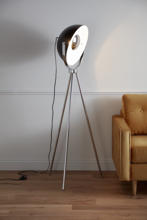 Lampadar Negru, E27, 10 W, 165 cm  GoodHome Selinda