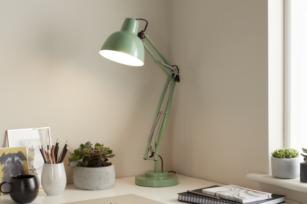 Veioza verde, 1 bec, E14, 9 W • GoodHome Ginaz