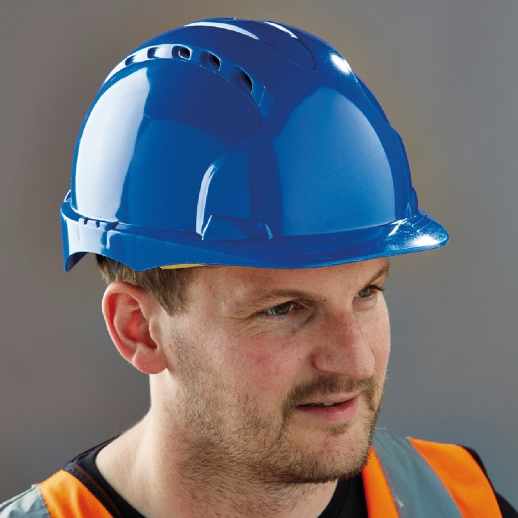 Casca de protectie Site Invincible EVO2, albastra, HDPE, ventilata, marime universala