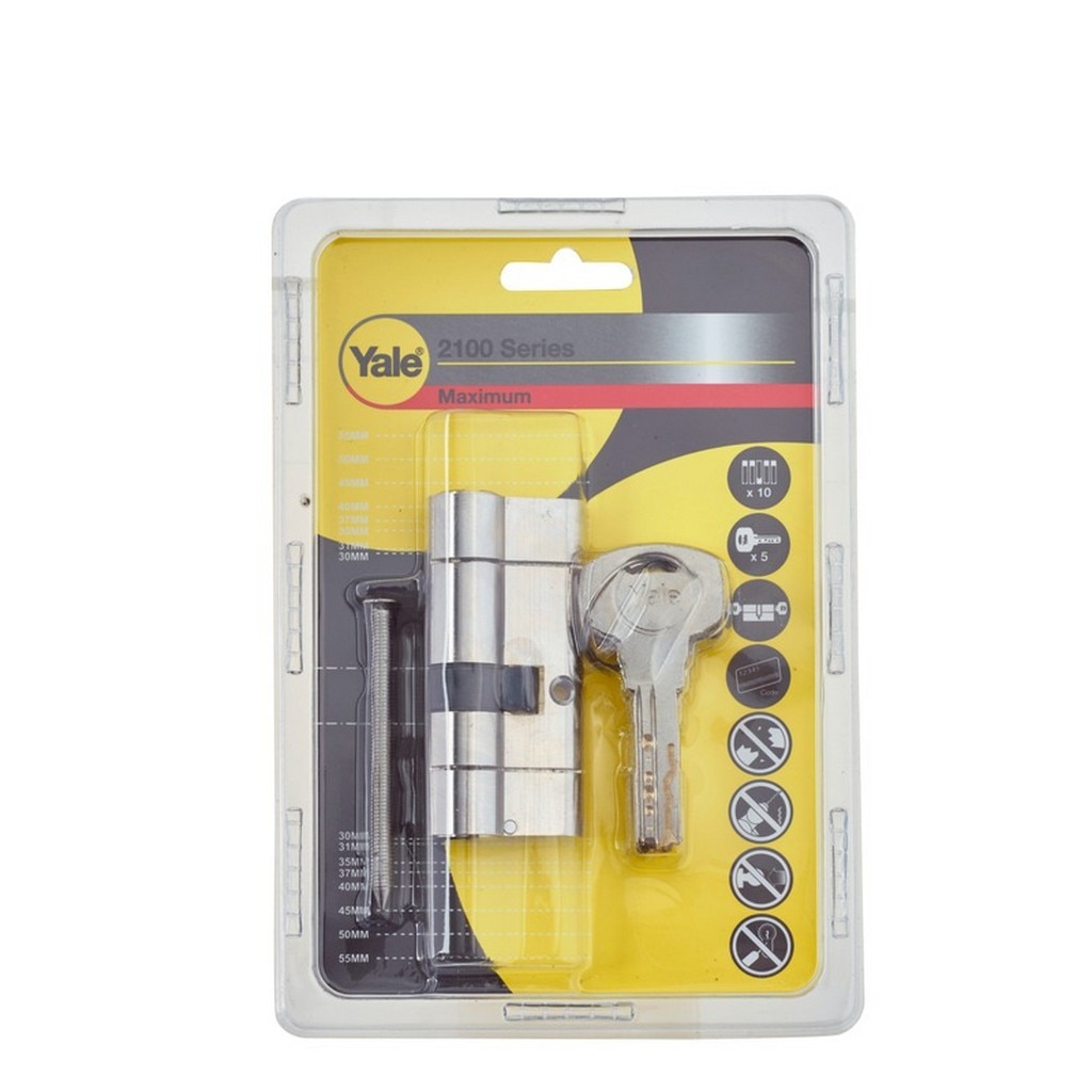 Cilindru usa, 30 x 40 mm, nichel, 5 chei  Yale