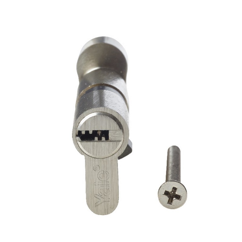 Cilindru usa, cu buton, 30 x 30 mm, nichel, 4 chei • Yale