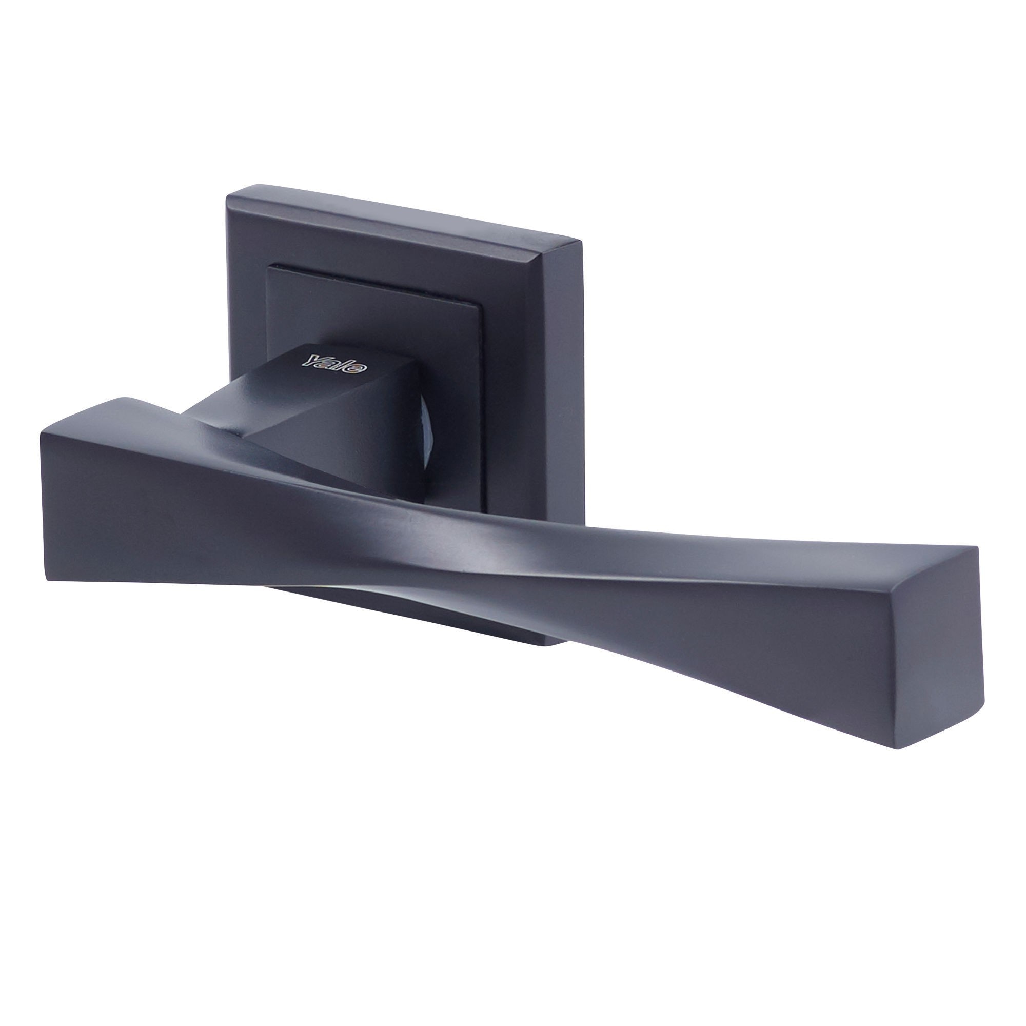 Set manere, rozete butoni, aluminiu, negru, usi de interior • Yale Verona