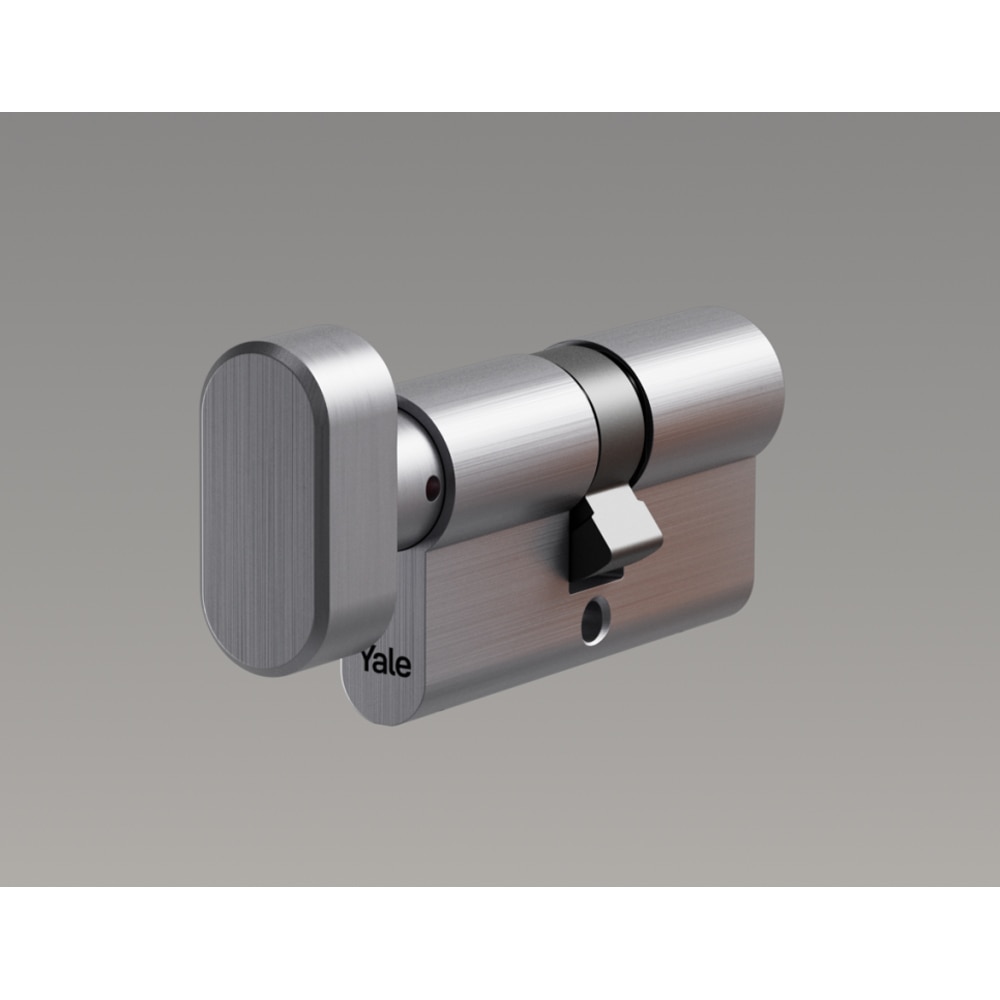 Cilindru de siguranta YALE 600 Gemini, 30 x 30 mm, nichel, cu buton, 5 chei