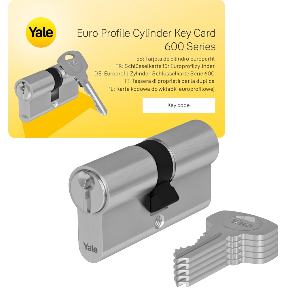 Cilindru de siguranta YALE 600 Gemini, 40 x 50 mm, nichel, 5 chei