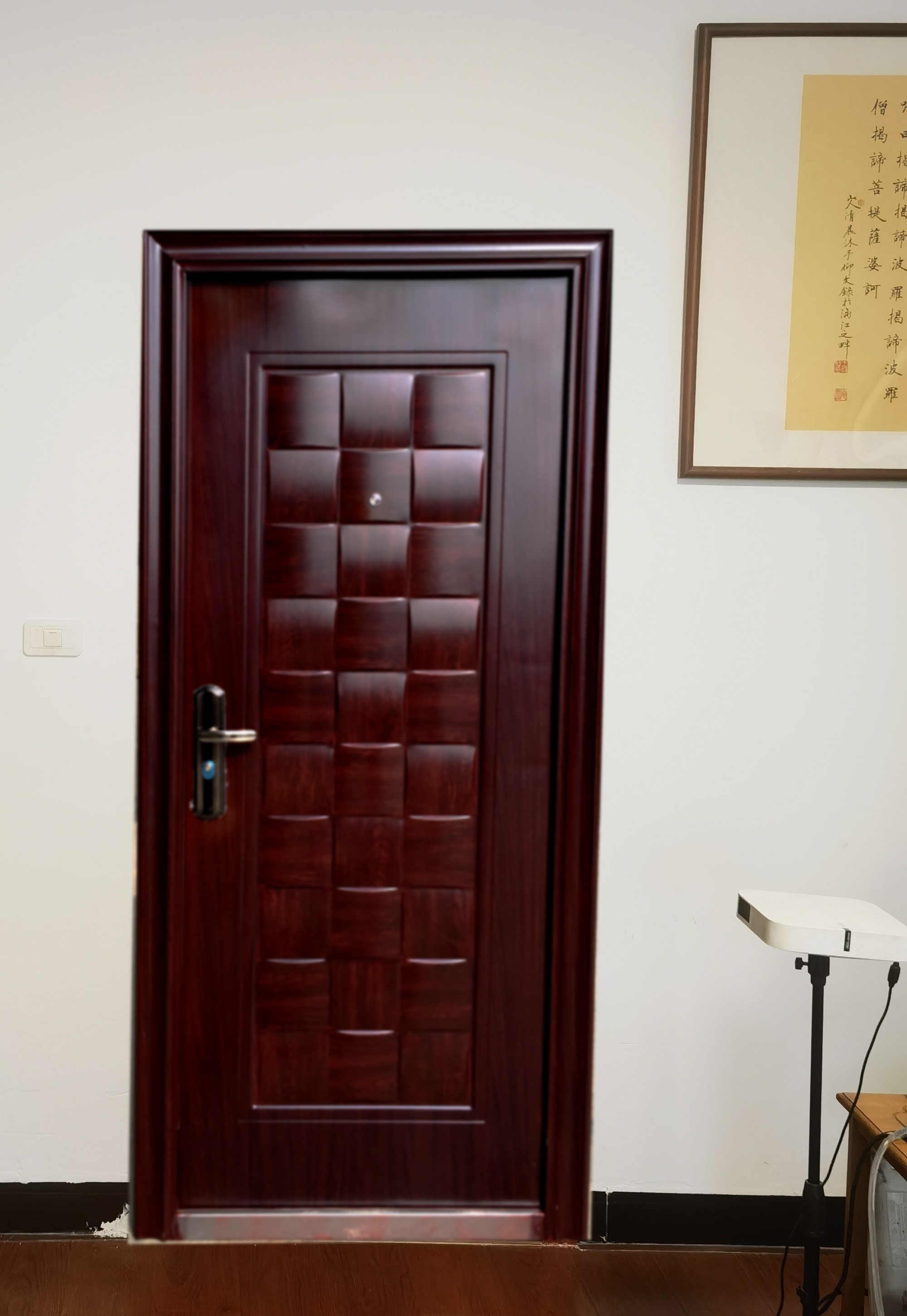 Usa de intrare pentru apartament, metalica, maro, dreapta, 205 x 88 cm  Sah