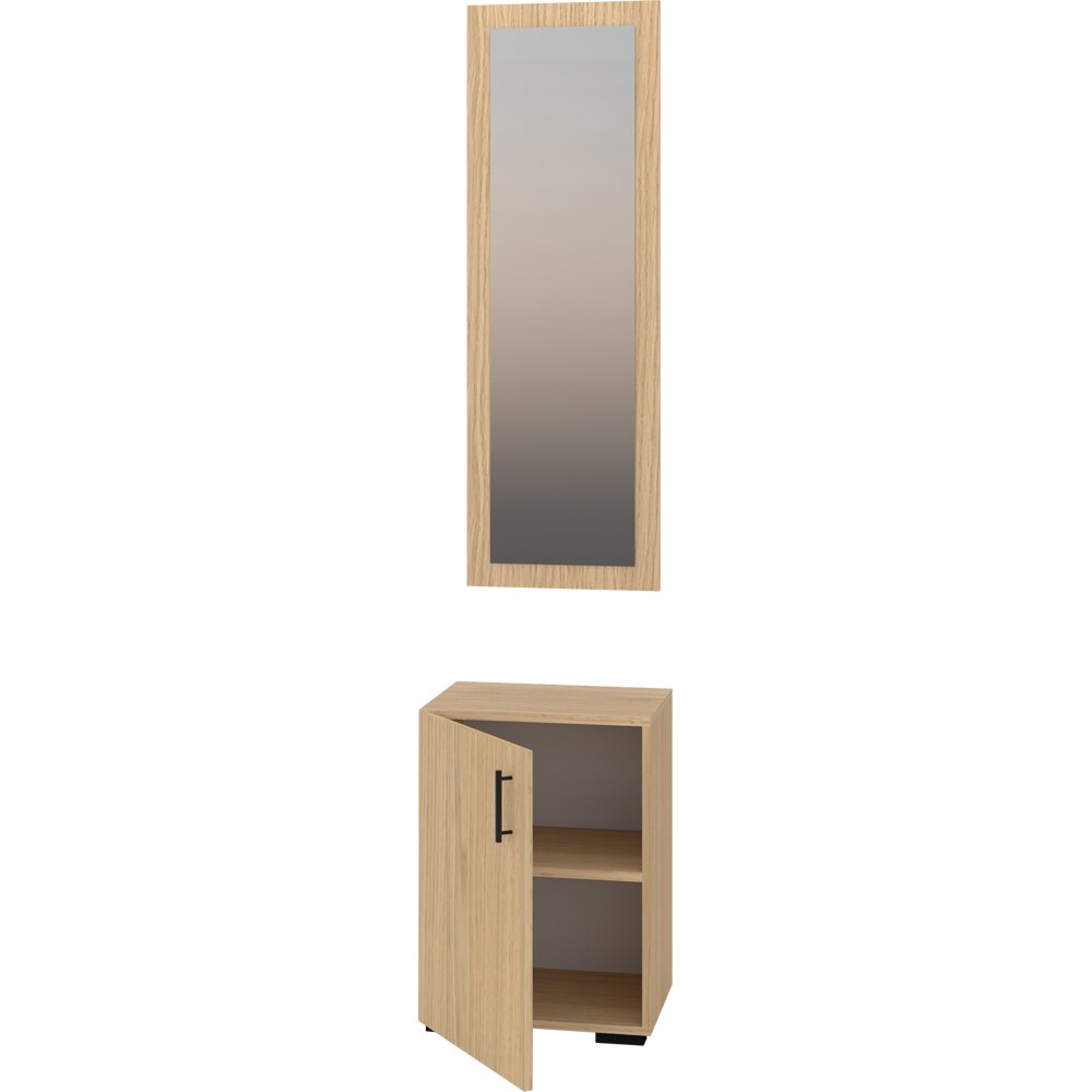 Pantofar cu oglinda Vicenza, PAL, 45 x 35 x 200 cm, stejar