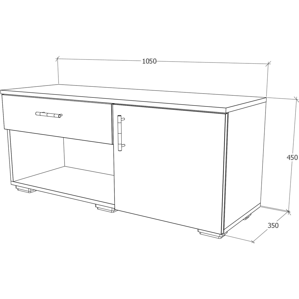 Pantofar Vicenza, PAL, 105 x 35 x 45 cm, stejar