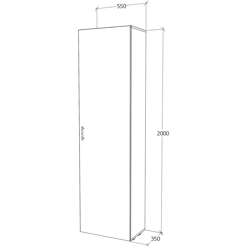 Dulap haine Vicenza, PAL, 55 x 35 x 200 cm, stejar