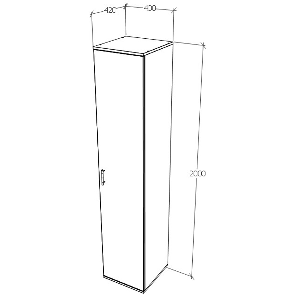 Dulap haine Vicenza, MDF, 40 x 42 x 200 cm, stejar