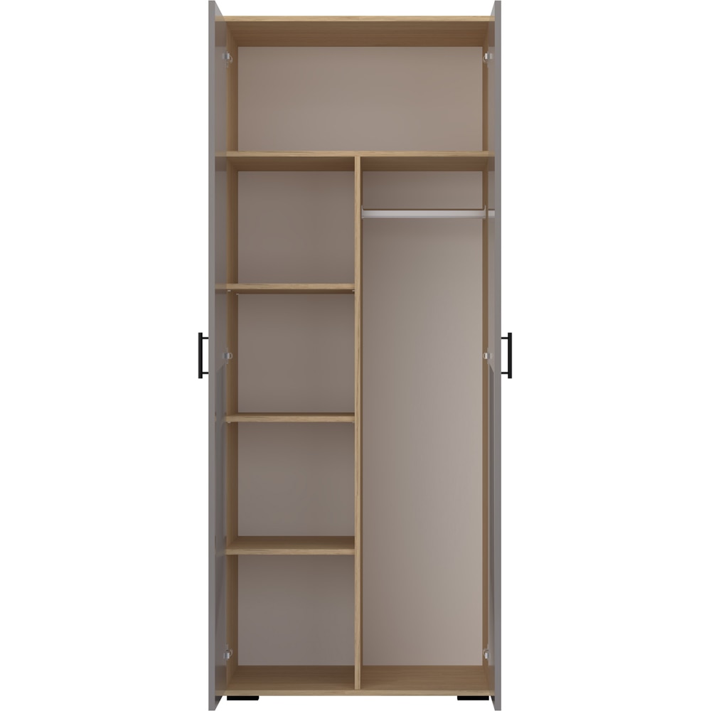 Dulap haine Vicenza, 2 usi, MDF, 80 x 52 x 200 cm, stejar