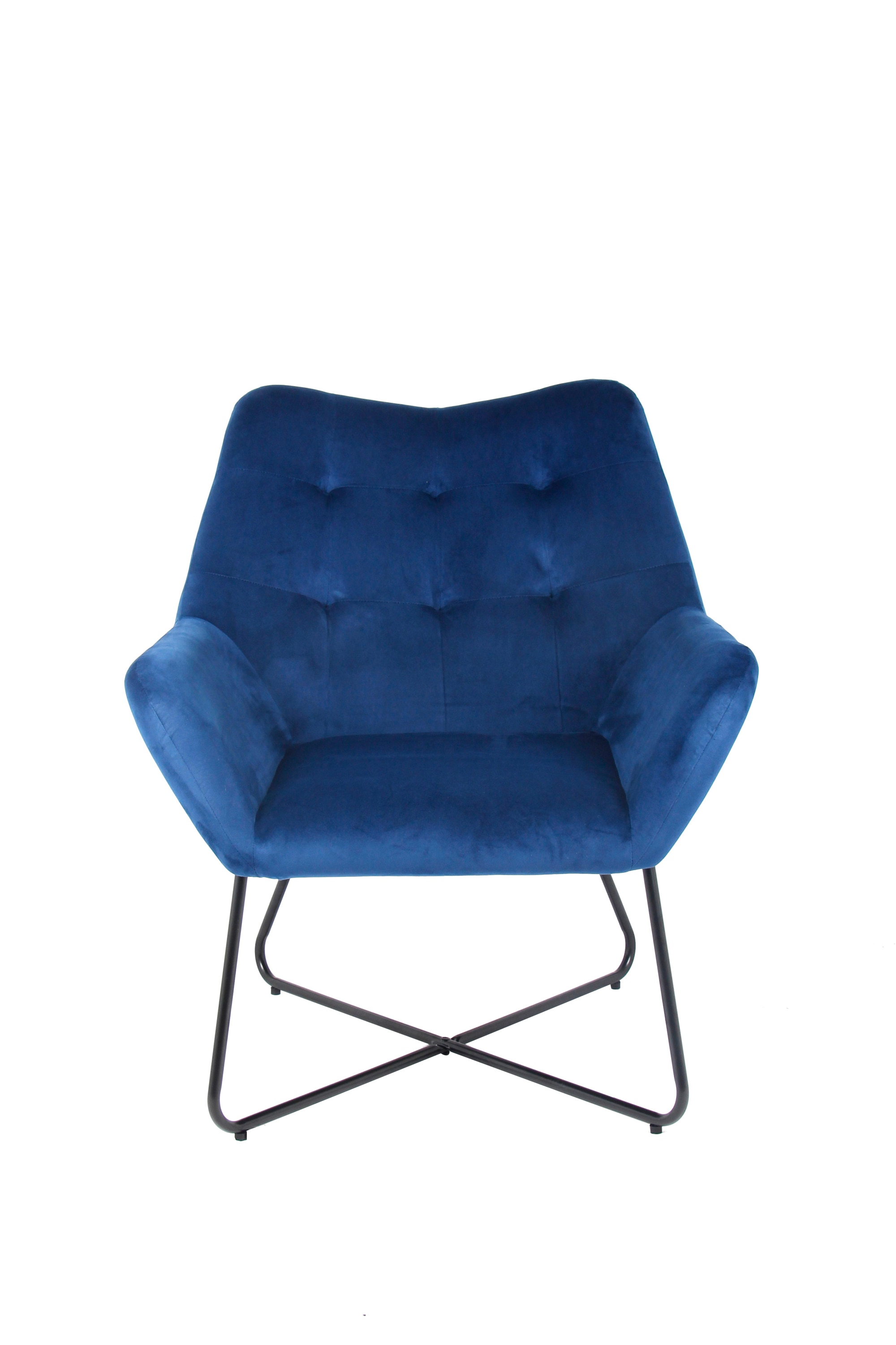Fotoliu albastru, catifea, 86.5 x 80 x 75 cm  Turio