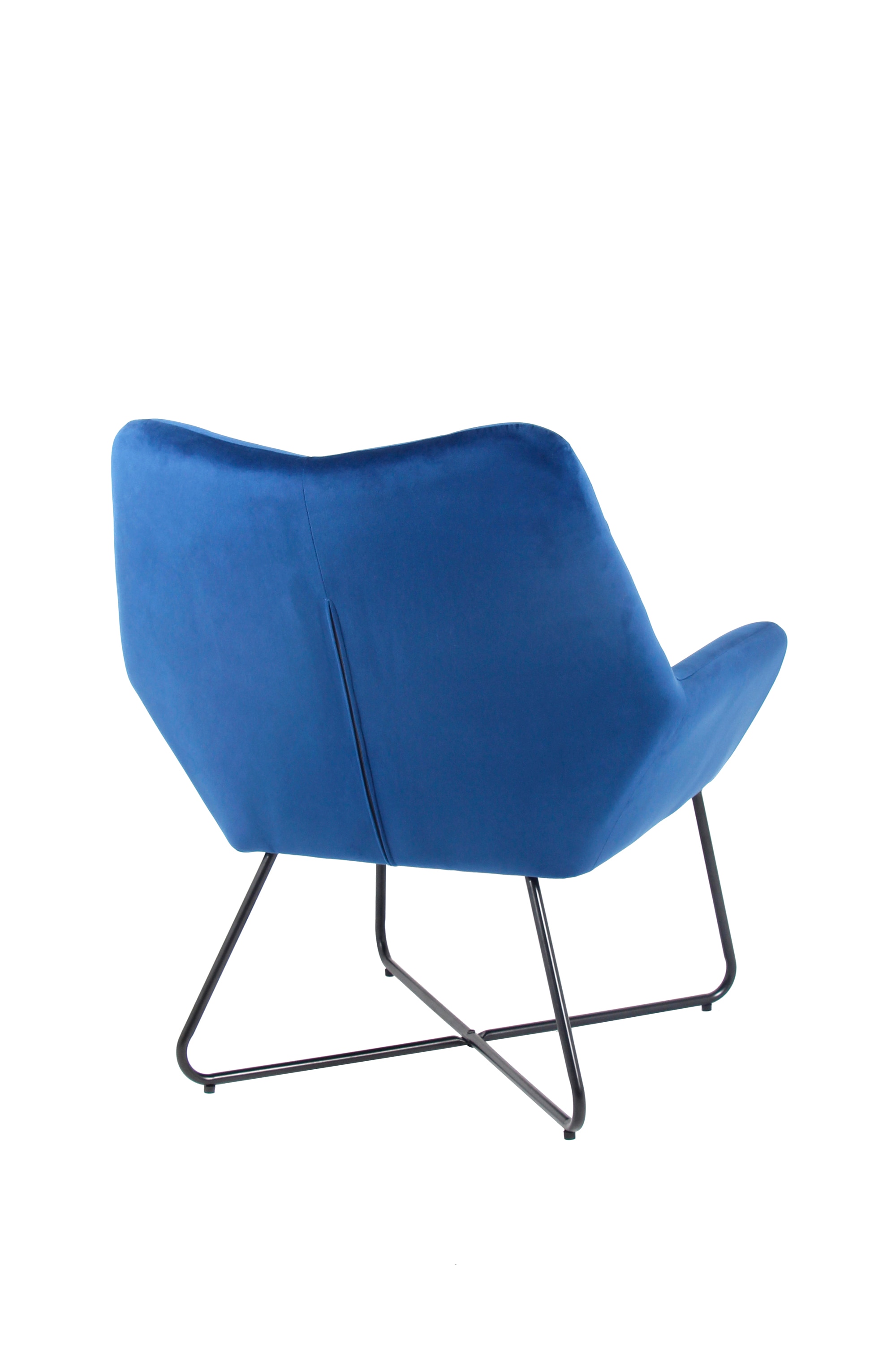 Fotoliu albastru, catifea, 86.5 x 80 x 75 cm  Turio