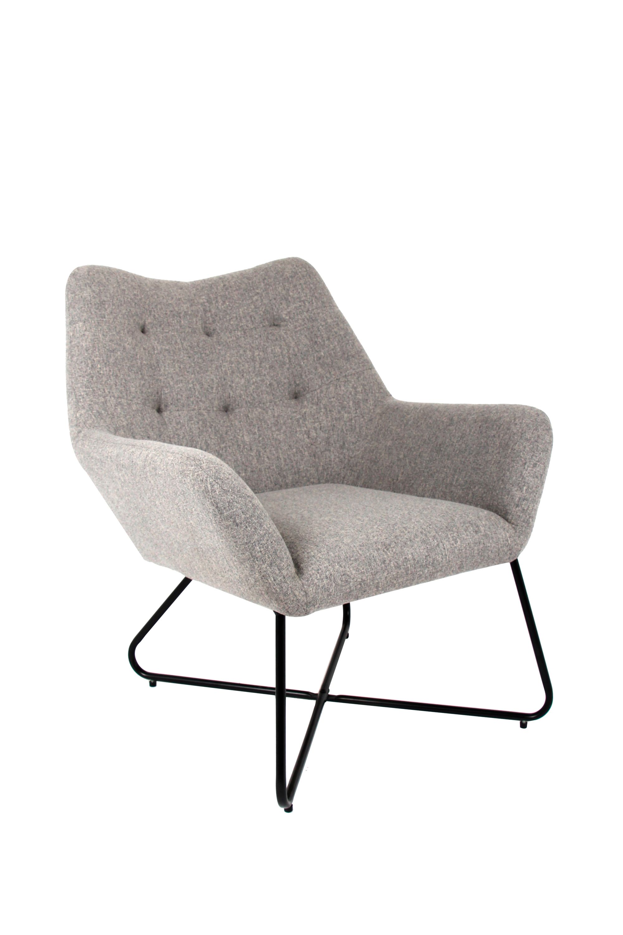 Fotoliu gri, panza, 86.5 x 80 x 75 cm  Turio