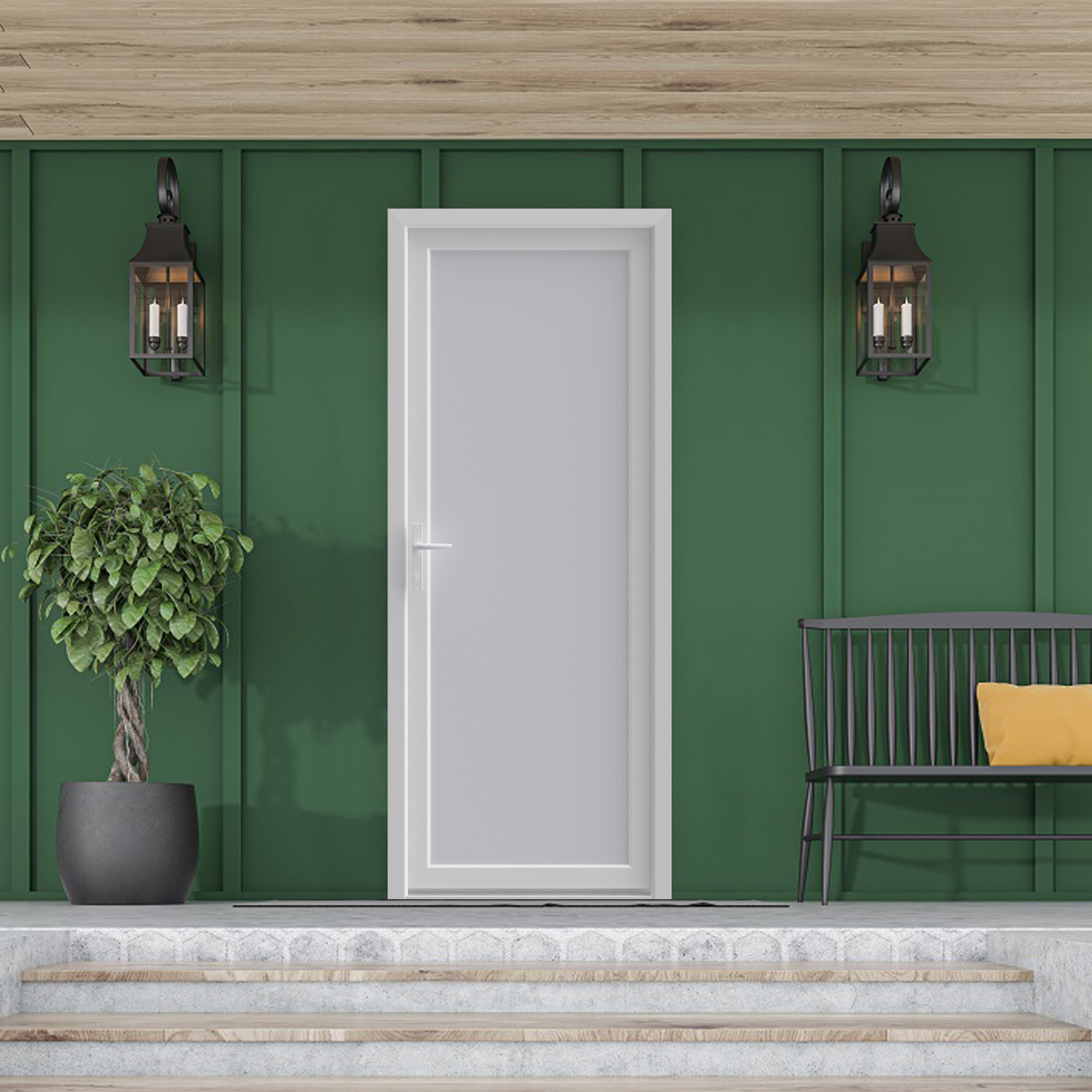 Usa pentru intrare din termopan pvc, fara geam, alb, dreapta,simpla deschidere, 205 x 90 cm