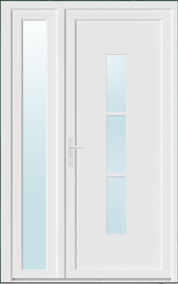 Usa de exterior pentru casa, PVC, alb, cu geam, dreapta, 205 x 120 cm