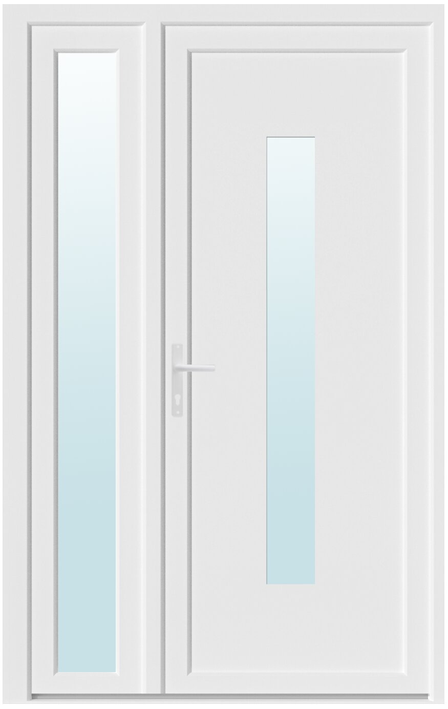 Usa PVC exterior, alb, dreapta, 120 x 205 cm, deschidere la 120 cm