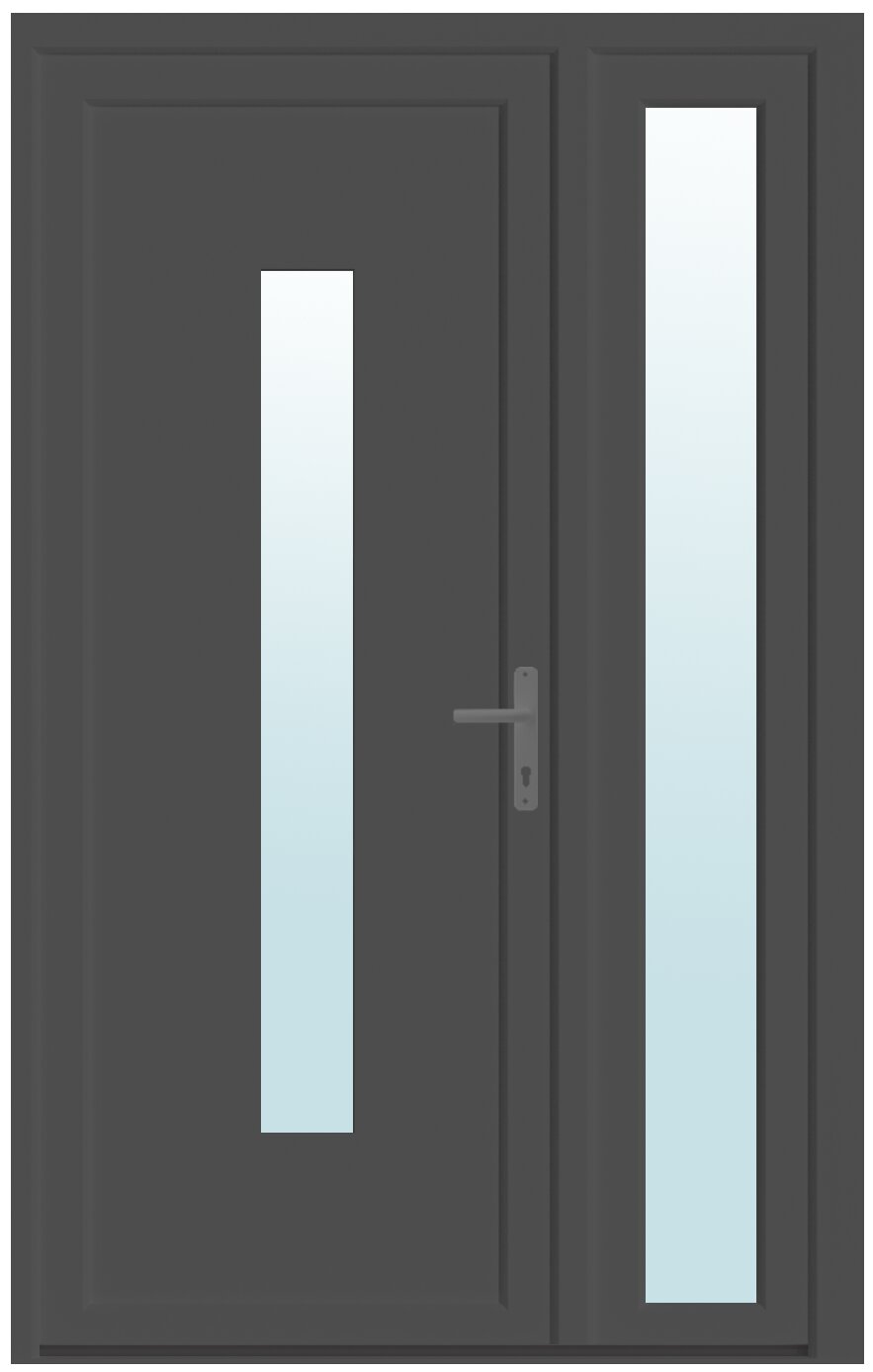 Usa PVC exterior, antracit, stanga, 120 x 205 cm, deschidere la 120 cm