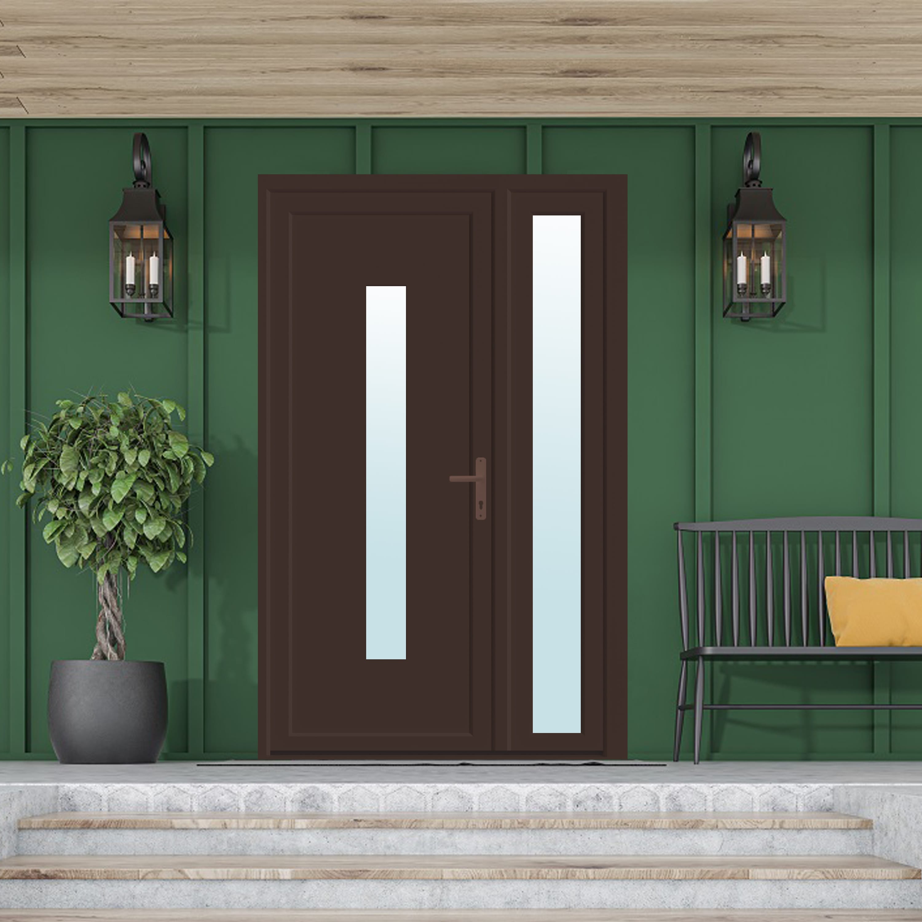 Usa PVC exterior, nuc, stanga, 120 x 205 cm, deschidere la 120 cm