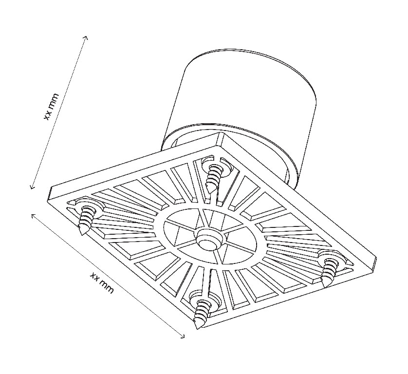 Picioare reglabile, joase, dresing, gri, plastic  GoodHome Atomia