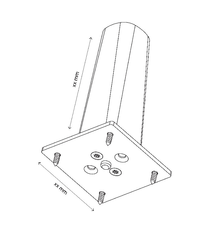 Set picioare mobilier GoodHome Atomia, lemn/metal, 11 cm, 2 bucati