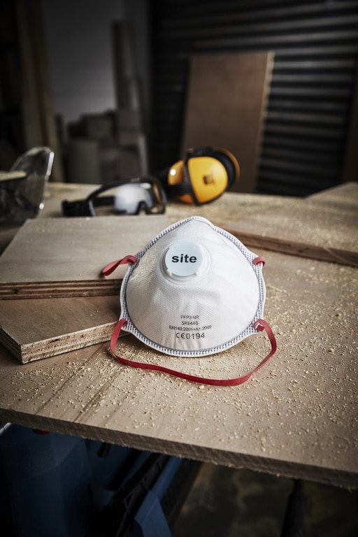 Masca protectie Site SRE446, FFP3, cu supapa, set 2 bucati, alba