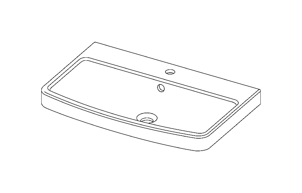 Lavoar GOODHOME, rasina, alb, 45.9x13.2x70.3 cm