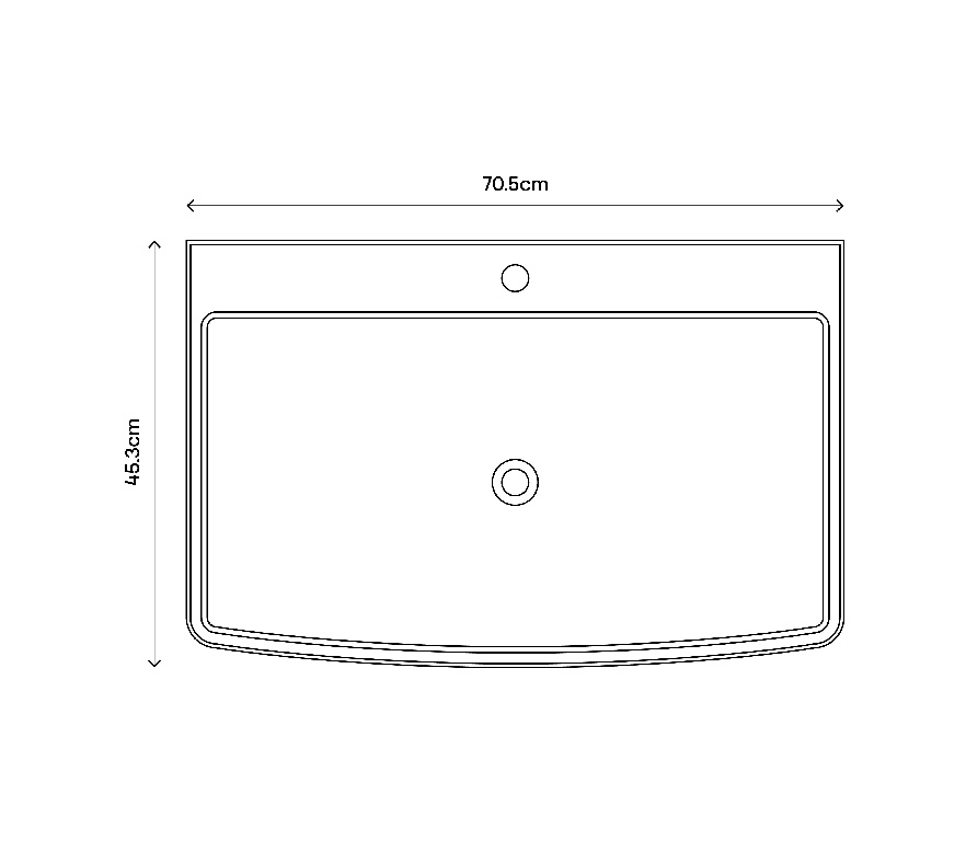 Lavoar GOODHOME, rasina, alb, 45.9x13.2x70.3 cm