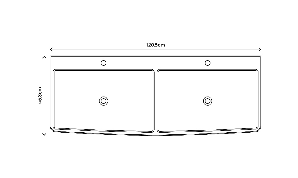 Lavoar GOODHOME, rasina, alb, 120.5x13.2x46.9 cm