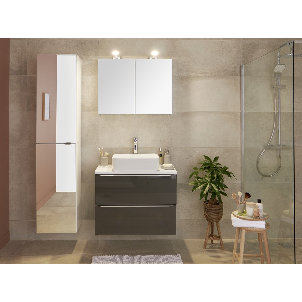 Baza pentru lavoar, suspendata, Antracit, 80 x 60 cm  GoodHome Imandra