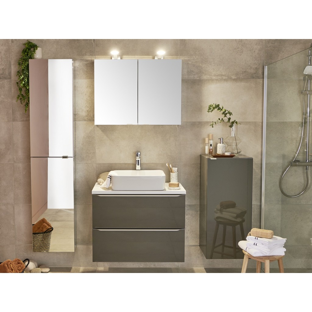 Baza pentru lavoar, suspendata, Antracit, 80 x 60 cm  GoodHome Imandra