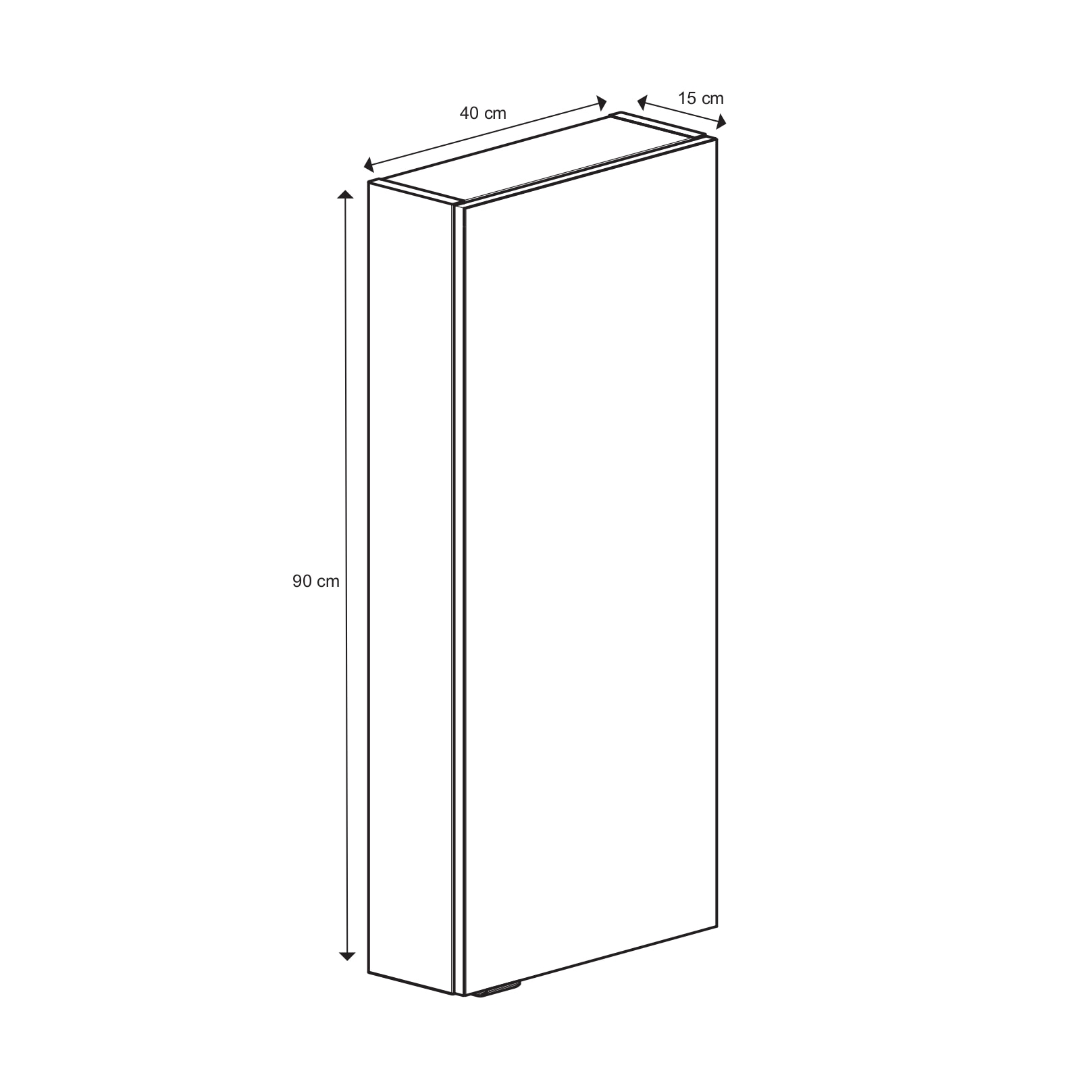 Dulap baie suspendat, antracit, 90 x 40 x 15 cm GoodHome Imandra