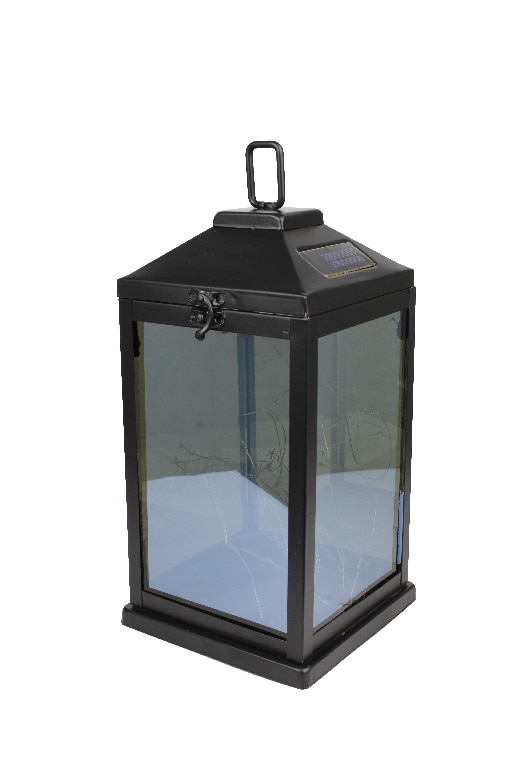 Lampa solara tip felinar LED, sticla, negru, 1 bucata, 0.78 W