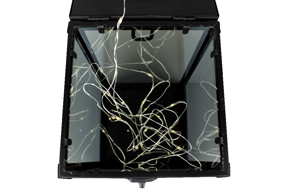 Lampa solara tip felinar LED, sticla, negru, 1 bucata, 0.78 W