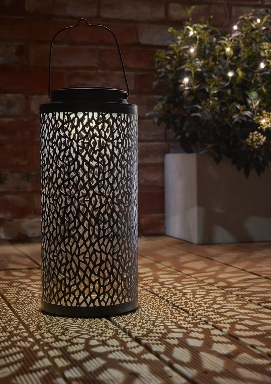 Lampa solara LED, metal, negru, 1 bucata