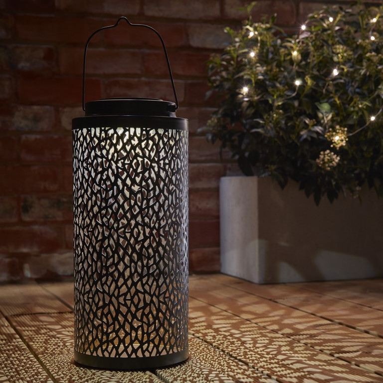 Lampa solara LED, metal, negru, 1 bucata