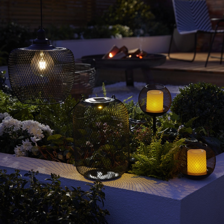 Lampa solara LED, metal, negru, 1 bucata 0.03 W • Blooma 