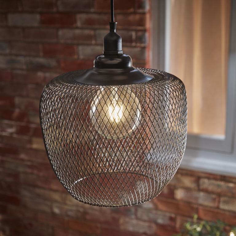 Plafoniera LED, neagra, D18, 1.2 V, metal si sticla  • Koyaka