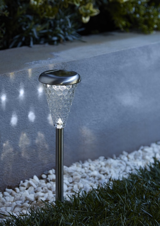 Lampa solara LED, otel inoxidabil, argintiu, 1 bucata, 0.06 W