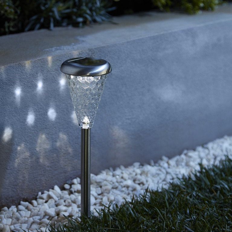 Lampa solara LED, otel inoxidabil, argintiu, 1 bucata, 0.06 W