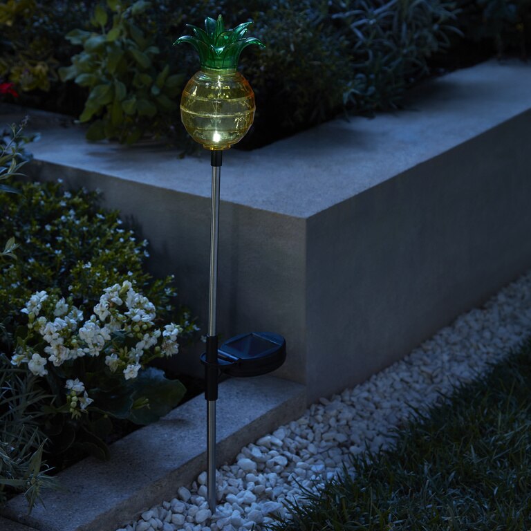 Lampa solara Ananas, 68 cm, galben