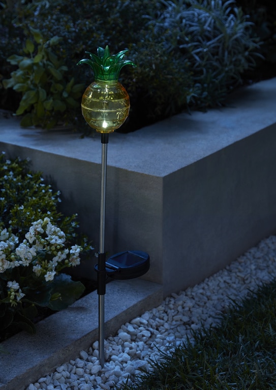 Lampa solara Ananas, 68 cm, galben