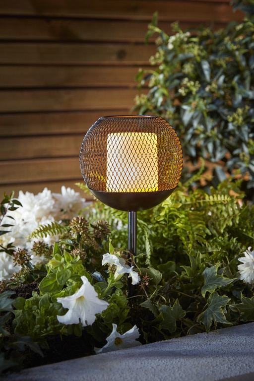 Lampa solara LED, metal, negru, 1 bucata, 0.06 W • Blooma