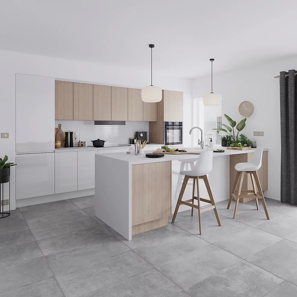 Front usa GOODHOME Garcinia, 44.7 x 57.1 cm, alb lucios