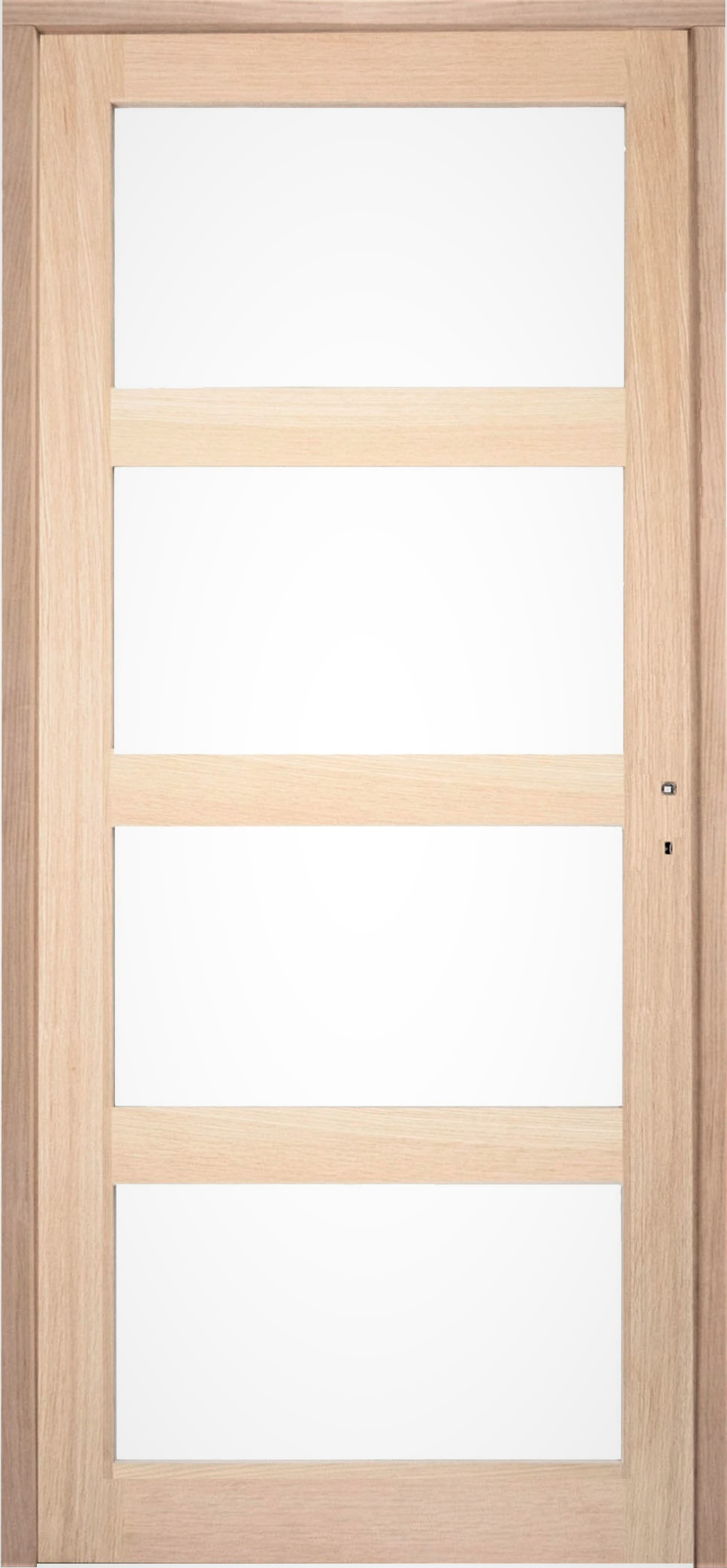 Usa de interior cu geam, maro, stanga, mdf, 203 x 68 cm, toc inclus • Connemara