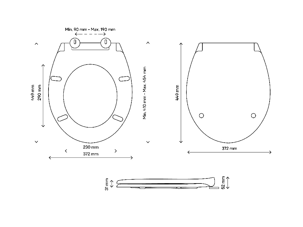 Capac wc, rotund, roz  GoodHome Diani